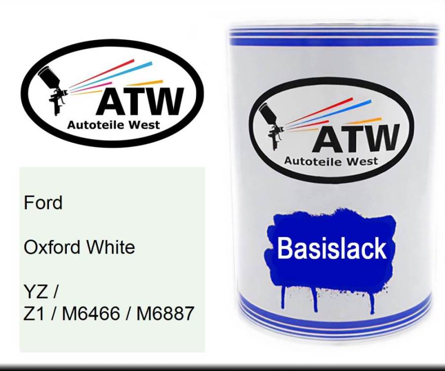 Ford, Oxford White, YZ / Z1 / M6466 / M6887: 500ml Lackdose, von ATW Autoteile West.